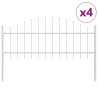 Clôture de jardin avec sommet arrondi, 6,8 x 0,75 m en acier 