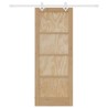 Porte Coulissante avec Ensemble de Quincaillerie 78x202 cm en Bois Massif de Pin 