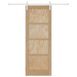 Porte coulissante avec quincaillerie 78x211 cm en bois massif de pin 