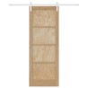 Porte coulissante avec quincaillerie 78x211 cm en bois massif de pin 