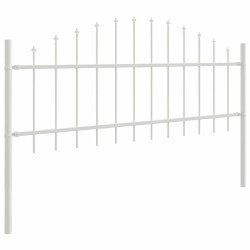 Clôture de jardin avec sommet en arc, blanche, 1,7 x 0,75 m, en acier. 