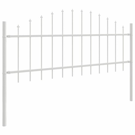 Clôture de jardin avec sommet en arc, blanche, 1,7 x 0,75 m, en acier. 