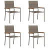 Chaises de Jardin 4 pcs Gris, Marron 