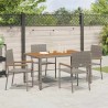 Chaises de Jardin 4 pcs Gris, Marron 