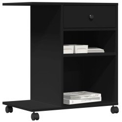 Support d'imprimante avec roulettes noir 60x40x68,5 cm 