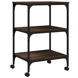 Support d'imprimante à 3 niveaux chêne marron 50x41x75 cm 