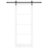 Set de porte coulissante avec kit de fixation blanc 93x232 cm bois massif de pin 