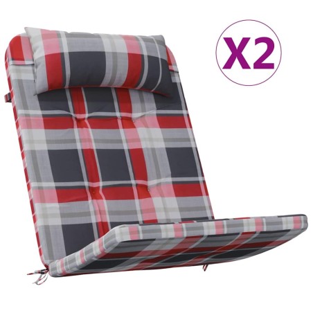 Coussins de chaise rouges Motif à carreaux rouges Mélange de coton 