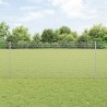 Clôture en fil soudé avec 44 poteaux en U Argent 1x50 m Acier 