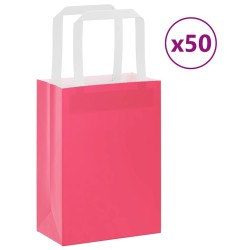 Sacs en papier 50 pcs avec poignées rose 15x8x21 cm 