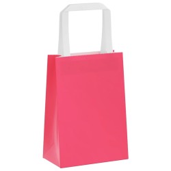 Sacs en papier 50 pcs avec poignées rose 15x8x21 cm 
