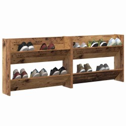Cabinets à chaussures muraux 2 pcs Vieux bois 60 x 18 x 60 cm 