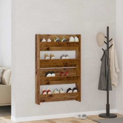 Cabinets à chaussures muraux 2 pcs Vieux bois 60 x 18 x 60 cm 