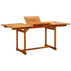 Table à dîner de jardin (120-170)x80x75 cm Bois d'acacia massif 