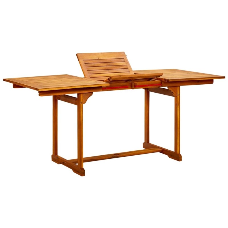 Table à dîner de jardin (120-170)x80x75 cm Bois d'acacia massif 