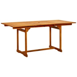 Table à dîner de jardin (120-170)x80x75 cm Bois d'acacia massif 