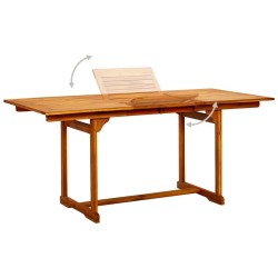 Table à dîner de jardin (120-170)x80x75 cm Bois d'acacia massif 