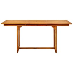 Table à dîner de jardin (120-170)x80x75 cm Bois d'acacia massif 