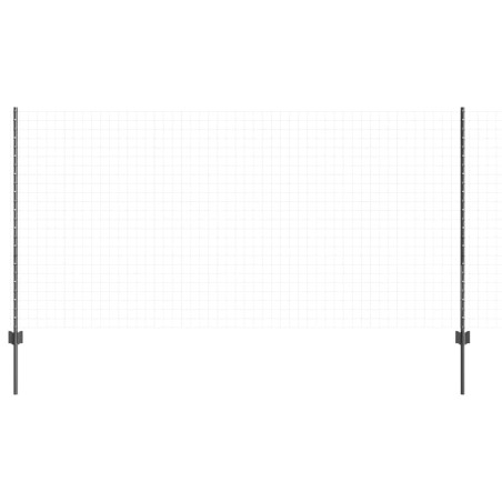 Poteaux de clôture 22 pcs en U gris 120 cm en acier 