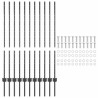 Poteaux de clôture 22 pcs en U gris 120 cm en acier 