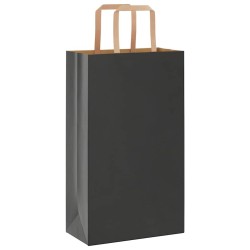 Sacs en papier 50 pcs avec poignées noir 21x11x36 cm 