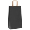 Sacs en papier 50 pcs avec poignées noir 21x11x36 cm 