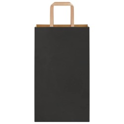 Sacs en papier 50 pcs avec poignées noir 21x11x36 cm 
