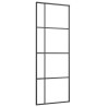 Porte coulissante Verre ESG dépoli et aluminium 76x205 cm Noir 