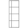 Porte coulissante Verre ESG dépoli et aluminium 76x205 cm Noir 