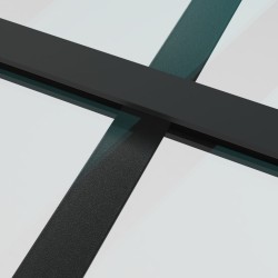 Porte coulissante Verre ESG dépoli et aluminium 76x205 cm Noir 