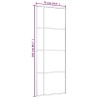 Porte coulissante Verre ESG dépoli et aluminium 76x205 cm Noir 