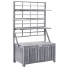 Boîte de rangement avec treillis Gris 99x55x160cm Acacia solide 