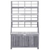 Boîte de rangement avec treillis Gris 99x55x160cm Acacia solide 