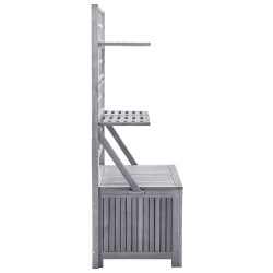 Boîte de rangement avec treillis Gris 99x55x160cm Acacia solide 