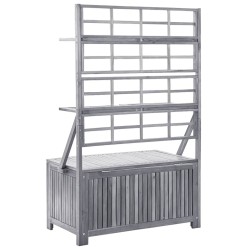 Boîte de rangement avec treillis Gris 99x55x160cm Acacia solide 