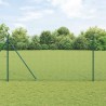 Clôture en Fil Soudé avec 13 Poteaux Pointus Verts 1,5x25 m Acier 