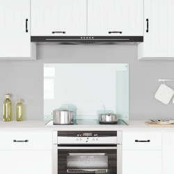 Dosseret de cuisine Blanc 90x60 cm Verre trempé 