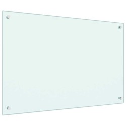 Dosseret de cuisine Blanc 90x60 cm Verre trempé 