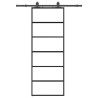 Porte coulissante kit de quincaillerie noir 76x205 cm verre ESG 