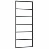 Porte coulissante kit de quincaillerie noir 76x205 cm verre ESG 