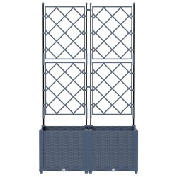 Jardinière avec Treille 2 pcs Grise 80x40x143 cm 