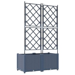 Jardinière avec Treille 2 pcs Grise 80x40x143 cm 