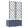 Jardinière avec Treille 2 pcs Grise 80x40x143 cm 