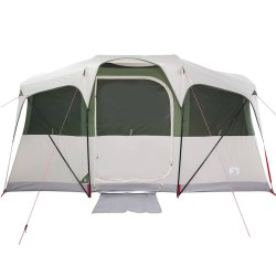 Tente familiale avec fenêtres, dôme vert pour 10 personnes, imperméable. 