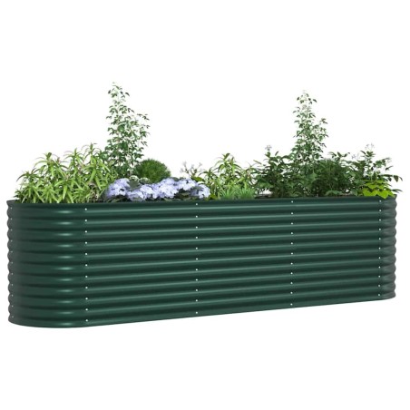 Jardin surélevé vert 320x80x81 cm en acier galvanisé 