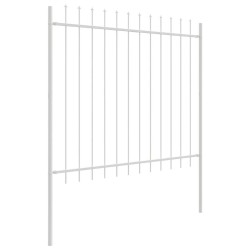 Clôture de jardin Blanc 5.1 x 1 m Acier enduit de poudre 