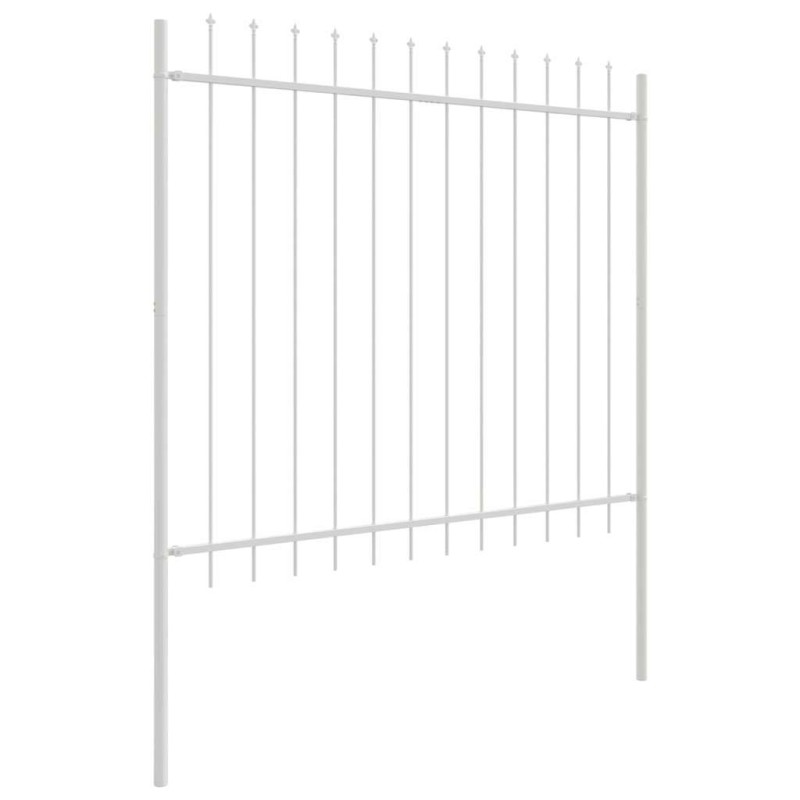 Clôture de jardin Blanc 5.1 x 1 m Acier enduit de poudre 