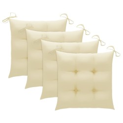 Chaises à manger de jardin avec coussins lot de 3 Acacia massif 