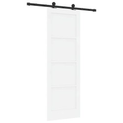 Porte Coulissante avec Quincaillerie 'ORKDAL'Blanche en Bois Solide 