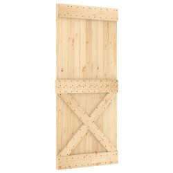 Porte coulissante et kit de quincaillerie 90x210 cm pin massif 